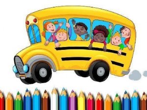 Kids School Bus Coloring Art